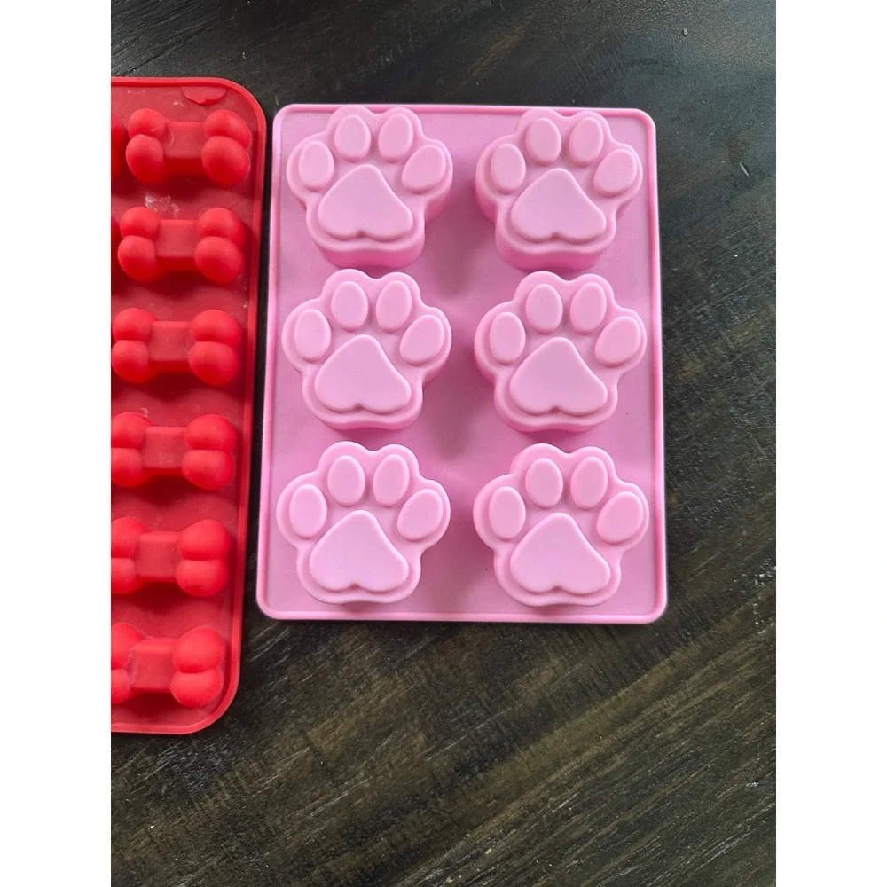 Silicone‎ Dog Treat Molds Baking Molds Paw Bone Flower Shapes for Pets